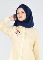 Hijab clothing YELLOW T 356-1 Miss Puan-Çizgi Desenli Tunik