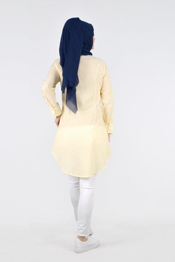 Vêtements hijab  T 356-1 Miss Puan-Çizgi Desenli Tunik - TRENDTESETTÜR