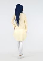 Hijab clothing YELLOW T 356-1 Miss Puan-Çizgi Desenli Tunik