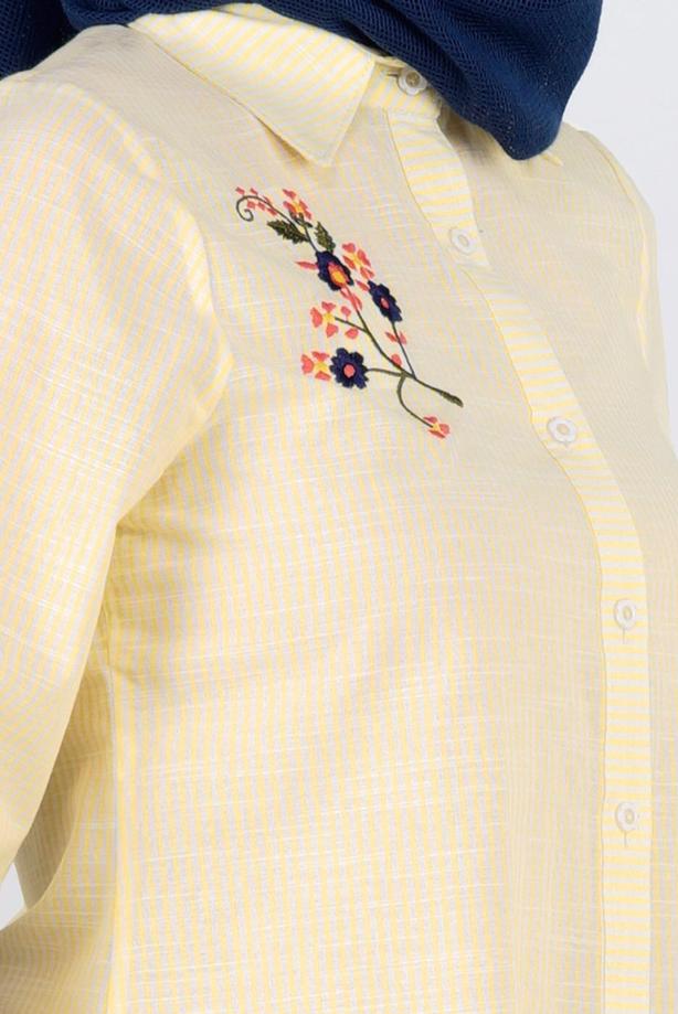 Vêtements hijab  T 356-1 Miss Puan-Çizgi Desenli Tunik - TRENDTESETTÜR