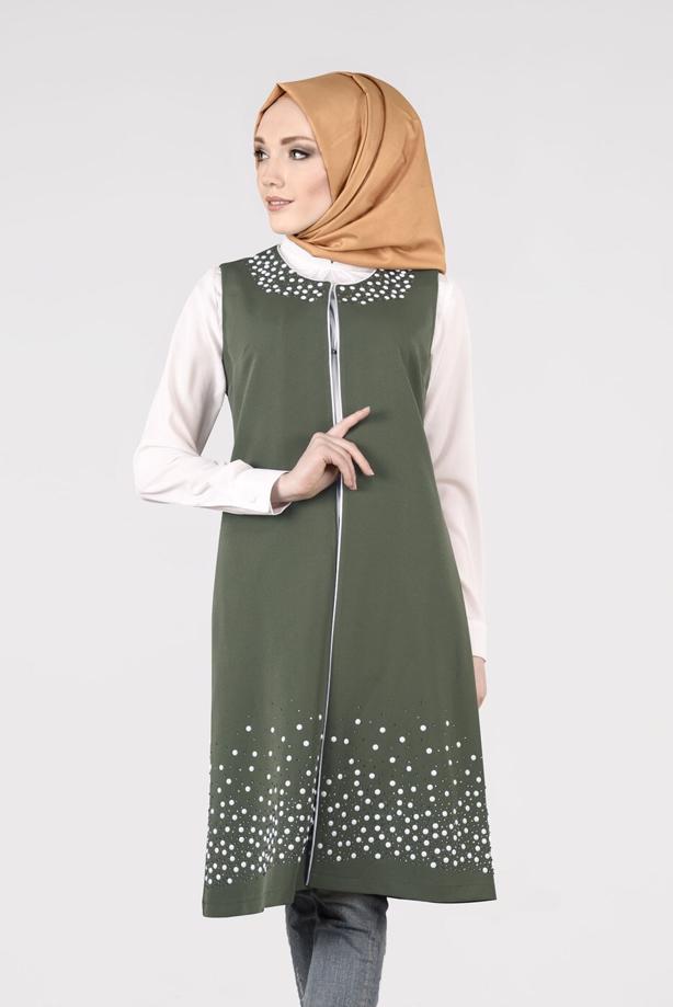 Vêtements hijab  T 1605-1 Funda-Boncuk İşlemeli 2′li Tunik - TRENDTESETTÜR