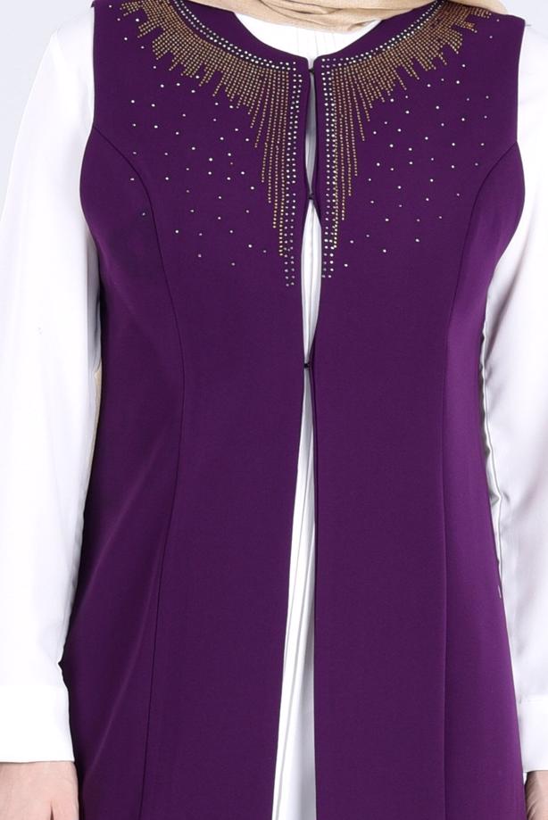 Vêtements hijab  T 1605-2 Funda-Pul Detaylı 2&prime;li Tunik - TRENDTESETTÜR