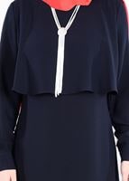 Tesettür giyim LACİVERT T 4241 Nil Crep Tesettür Tunik-Alv Fashion