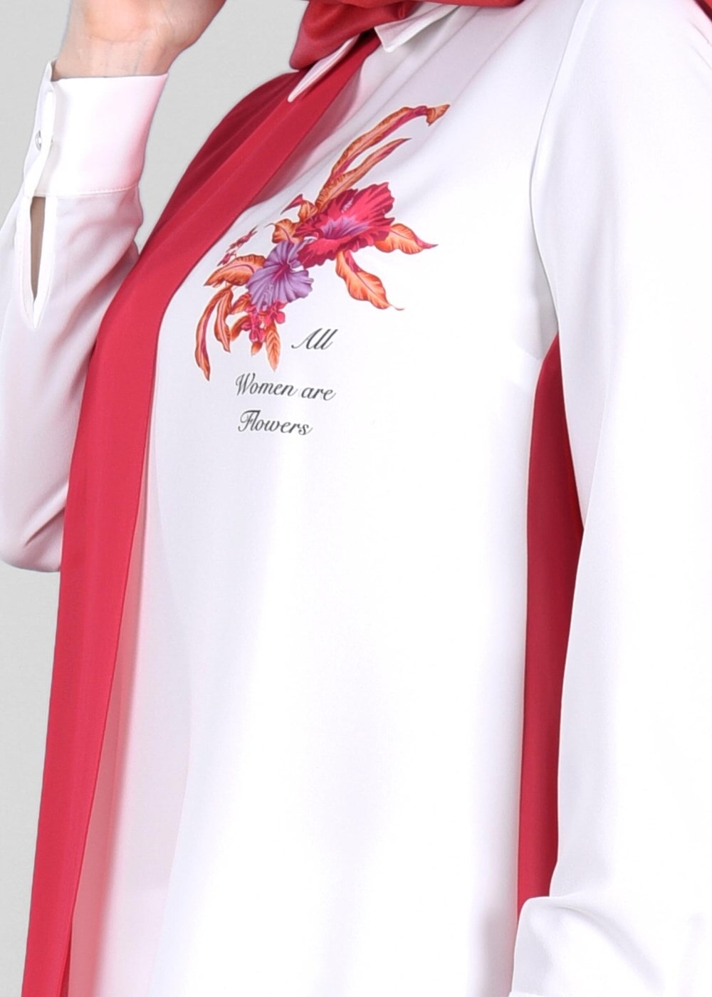 Tesettür giyim FUŞYA T 4245 New Multi Şifon Tesettür Tunik-Alv Fashion