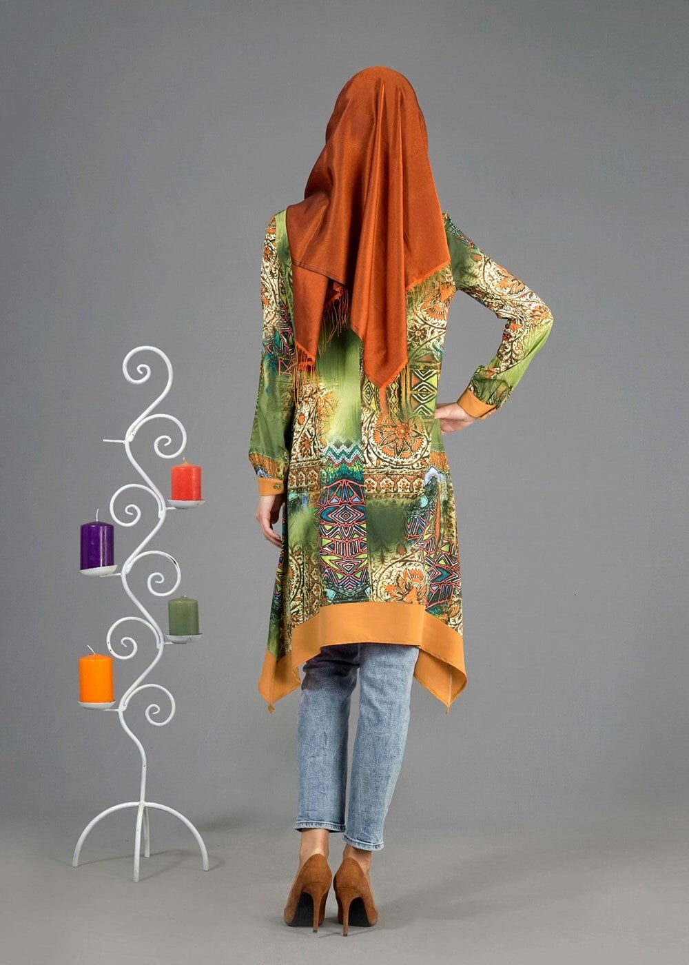 Tesettür giyim HAKİ T 4282 Rosa Tesettür 9681 Tunik-Alv Fashion