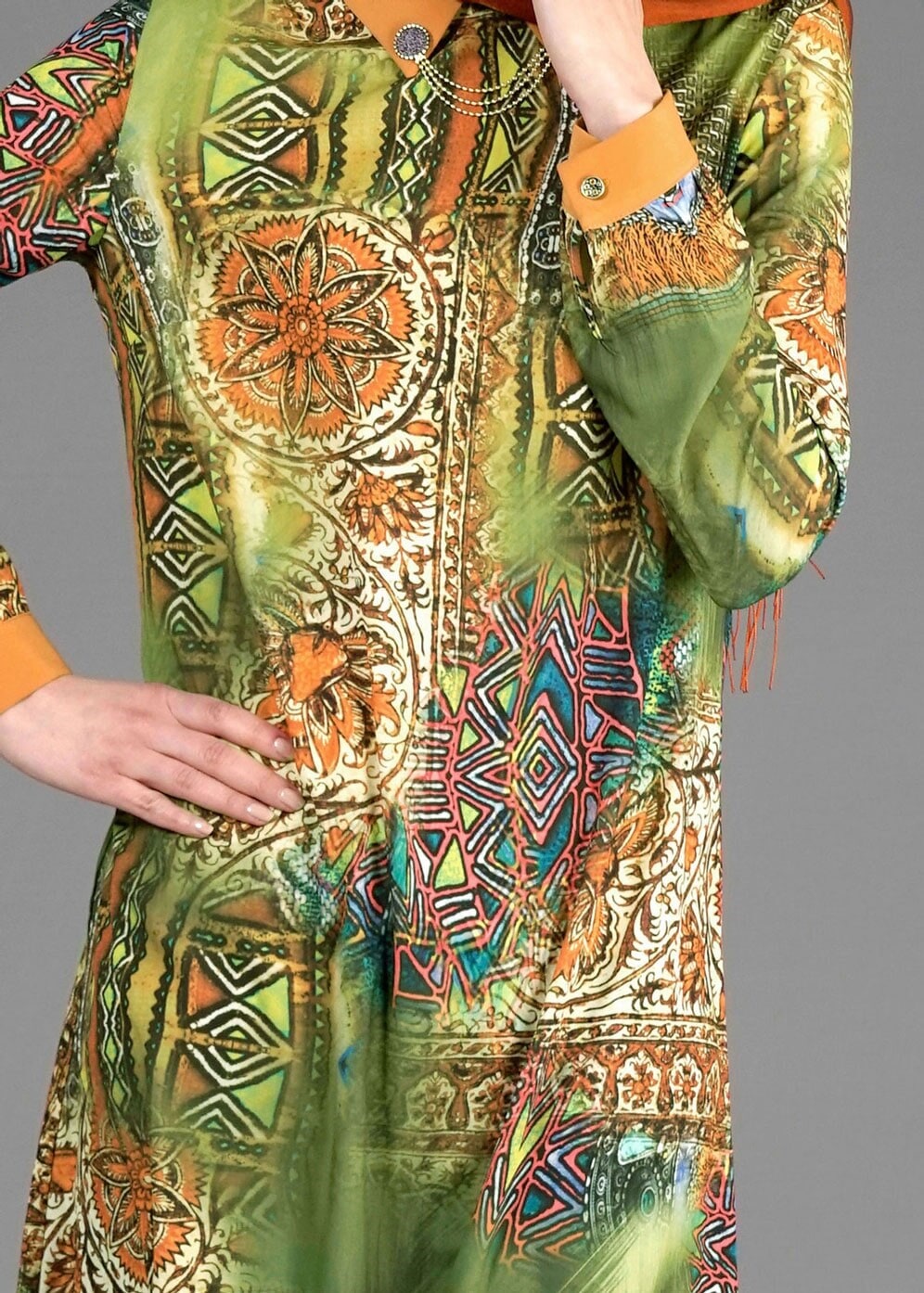 Tesettür giyim HAKİ T 4282 Rosa Tesettür 9681 Tunik-Alv Fashion