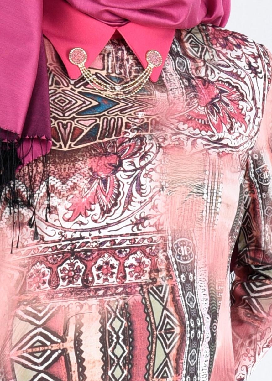 Tesettür giyim PUDRA T 4282 Rosa Tesettür 9681 Tunik-Alv Fashion