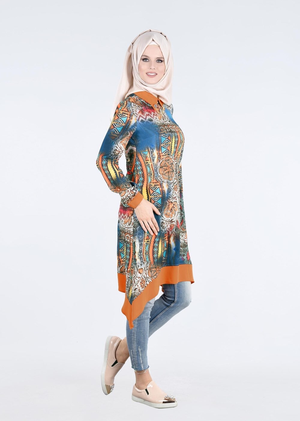 Tesettür giyim LACİVERT T 4282 Rosa Tesettür 9681 Tunik-Alv Fashion