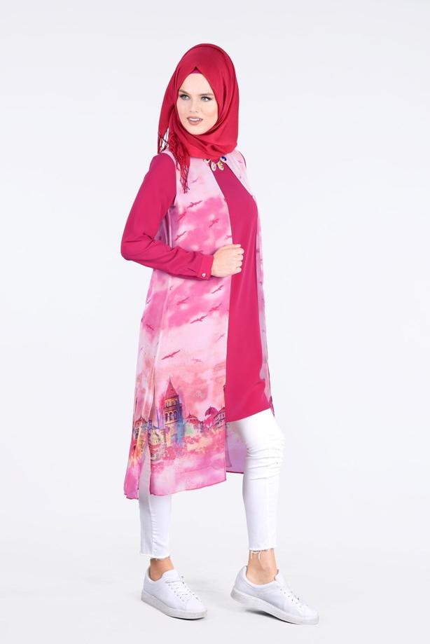 Vêtements hijab  T 4401 Criss Tesettür Tunik-Alv Fashion - TRENDTESETTÜR