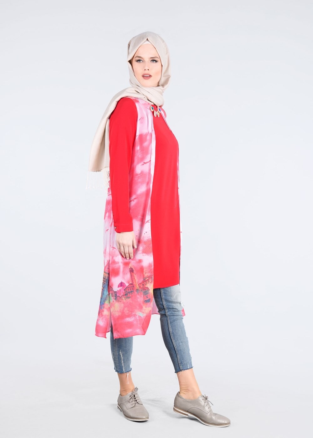 Vêtements hijab CORAIL T 4401 Criss Tesettür Tunik-Alv Fashion