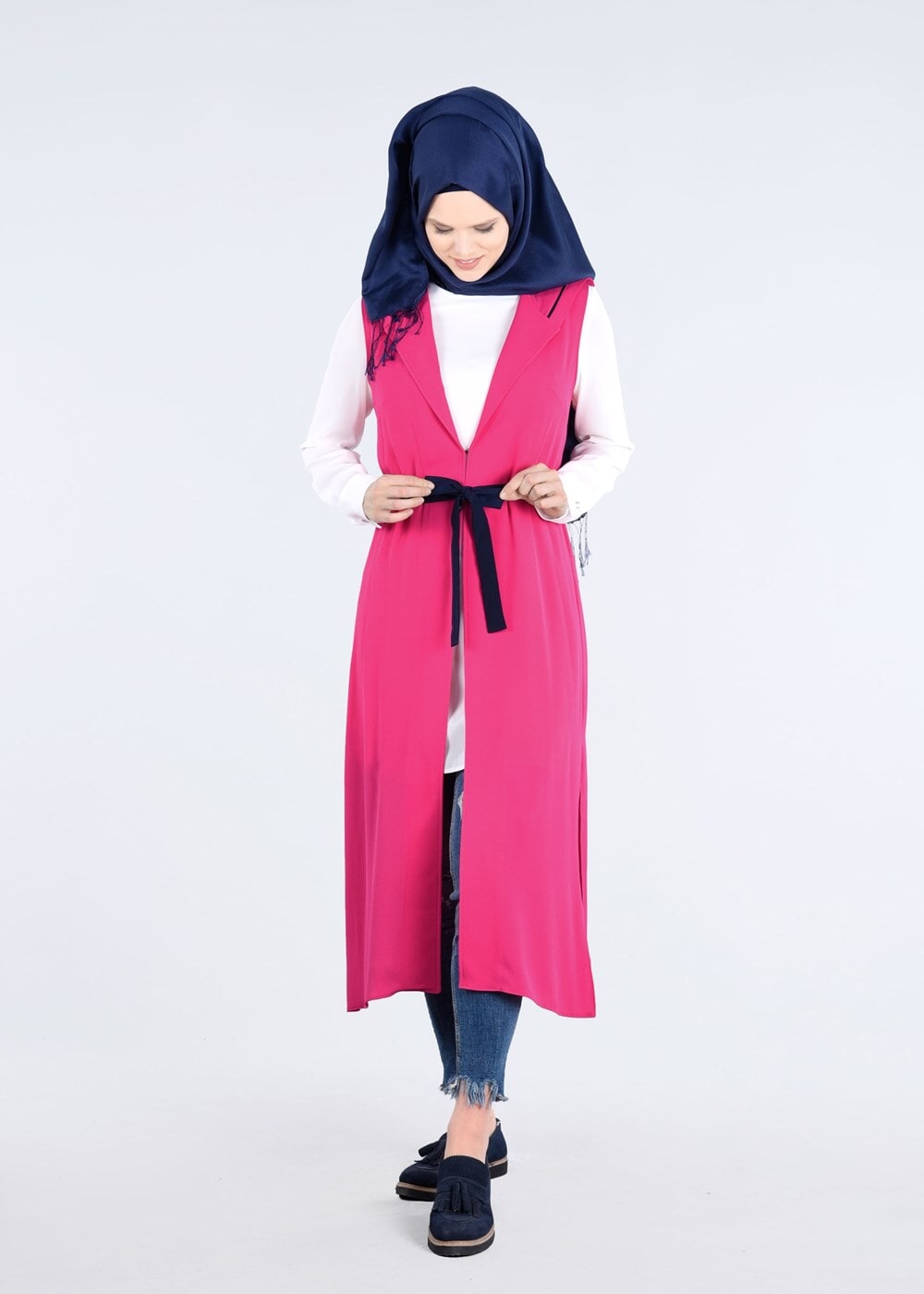 Tesettür giyim FUŞYA T 4450 Sheraton 2&prime;li Tesettür Tunik-Alv Fashion