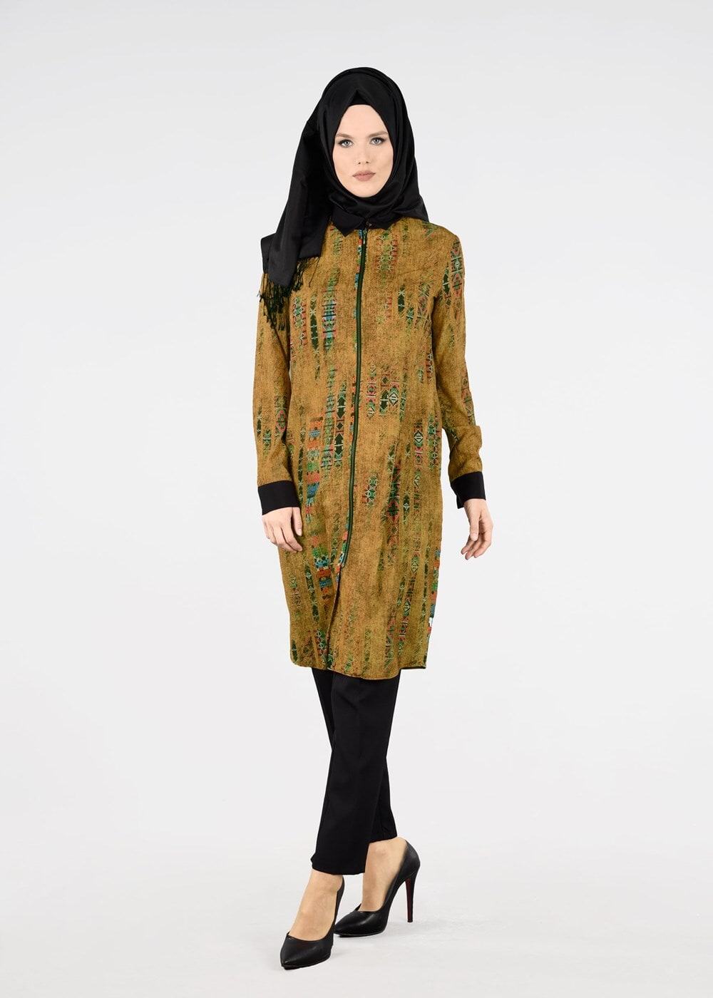 Tesettür giyim TURUNCU T 4466 Rosa 9808 Tunik-Alv Fashion