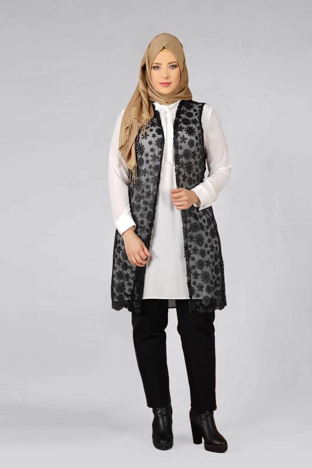 Vêtements hijab NOIR T 4521 AG 41 2′li Tesettür Tunik-Alv Fashion - TRENDTESETTÜR