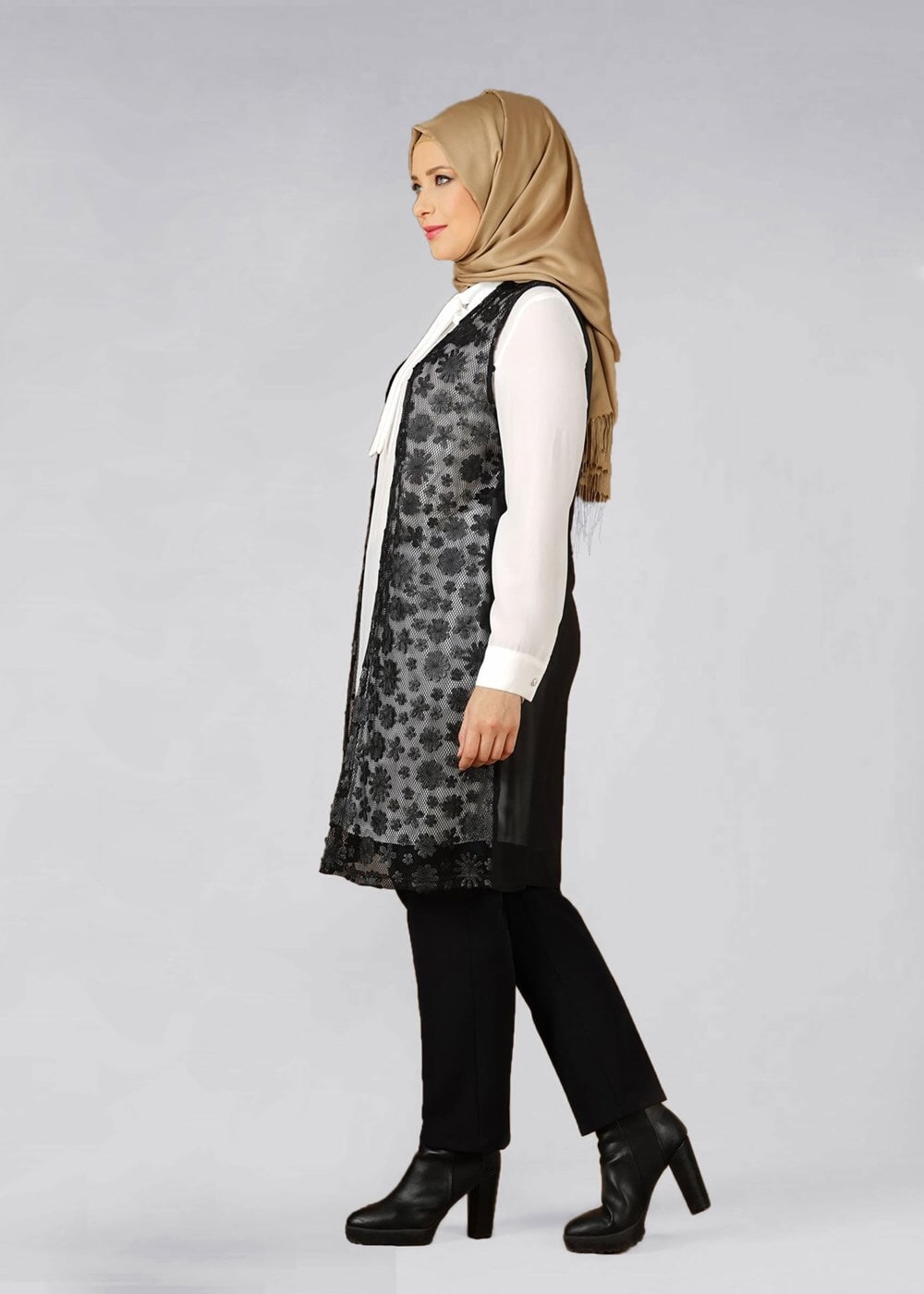 Tesettür giyim SİYAH T 4521 AG 41 2′li Tesettür Tunik-Alv Fashion