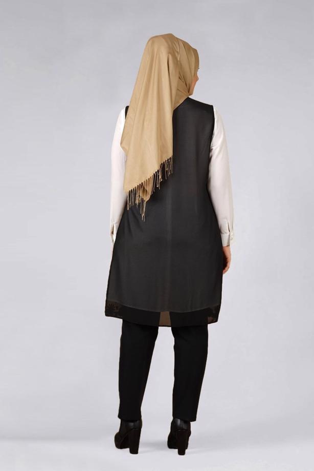 Vêtements hijab NOIR T 4521 AG 41 2′li Tesettür Tunik-Alv Fashion - TRENDTESETTÜR