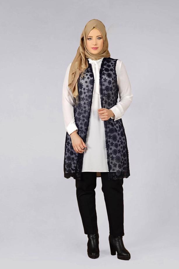 Vêtements hijab BLEU MARINE T 4521 AG 41 2′li Tesettür Tunik-Alv Fashion - TRENDTESETTÜR