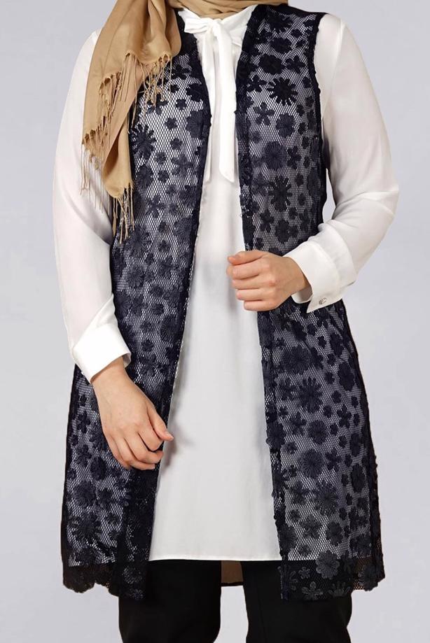 Vêtements hijab BLEU MARINE T 4521 AG 41 2′li Tesettür Tunik-Alv Fashion - TRENDTESETTÜR