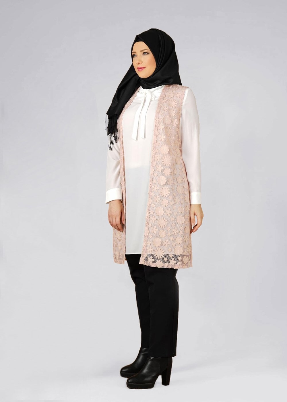 Vêtements hijab POUDRE T 4521 AG 41 2′li Tesettür Tunik-Alv Fashion