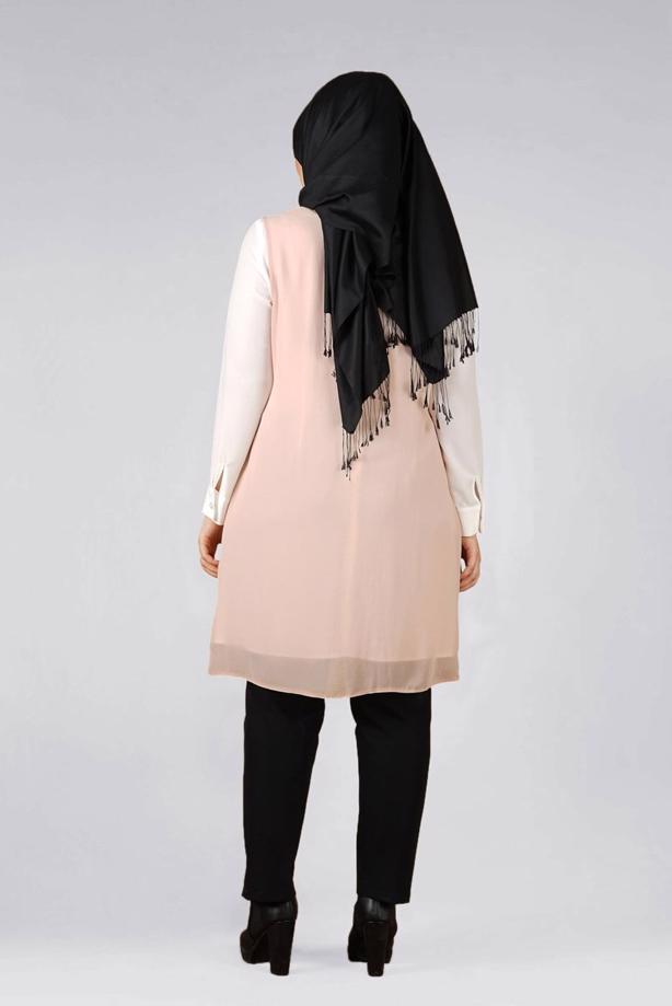 Vêtements hijab POUDRE T 4521 AG 41 2′li Tesettür Tunik-Alv Fashion - TRENDTESETTÜR
