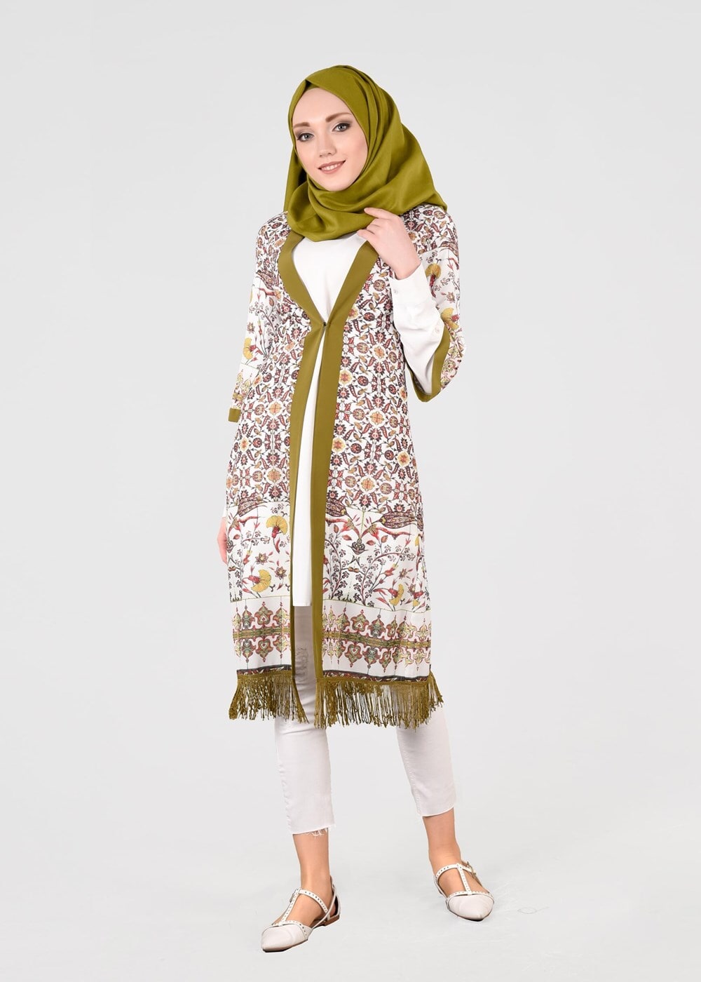 Tesettür giyim YEŞİL T 4644 Clara 7953 Tunik-Alv Fashion