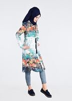 Tesettür giyim YEŞİL T 4664  Queen 3115 Tesettür Tunik-Alv Fashion