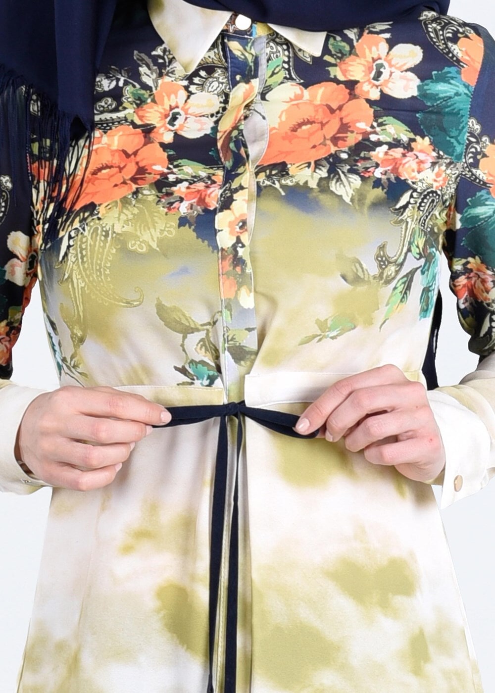 Tesettür giyim YEŞİL T 4664  Queen 3115 Tesettür Tunik-Alv Fashion