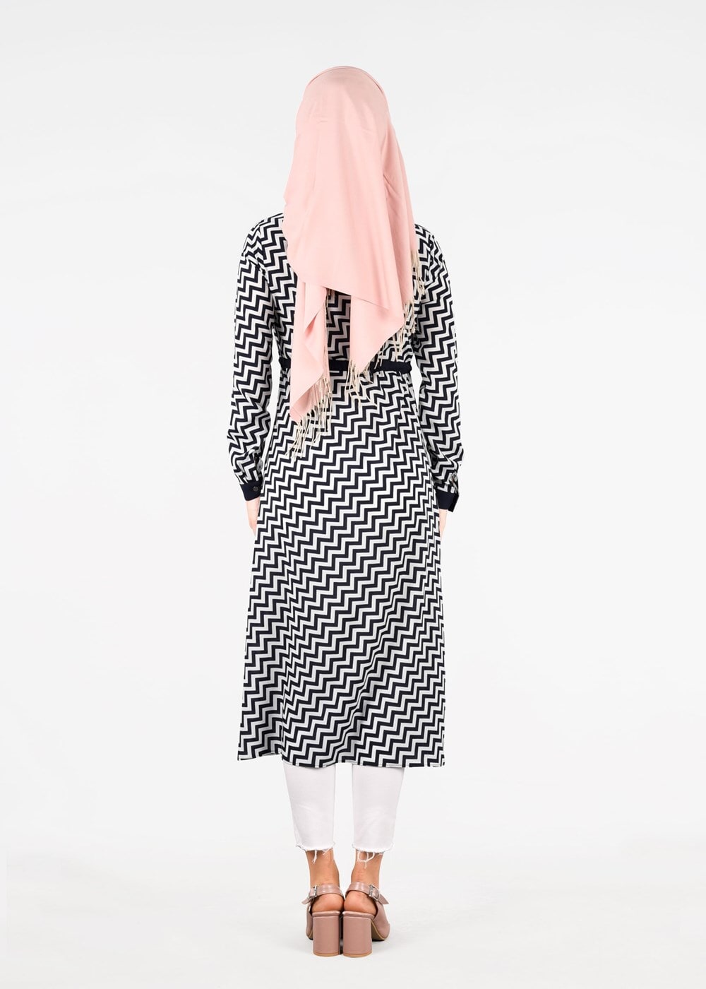 Tesettür giyim LACİVERT T 4690-1 Moss Crep 2942 Tunik-Alv Fashion