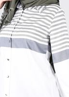 Hijab clothing KHAKI T 4696-1 Çizgi Detaylı Tunik-Yılmazlar