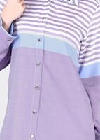 Vêtements hijab POURPRE T 4696-1 Çizgi Detaylı Tunik-Yılmazlar