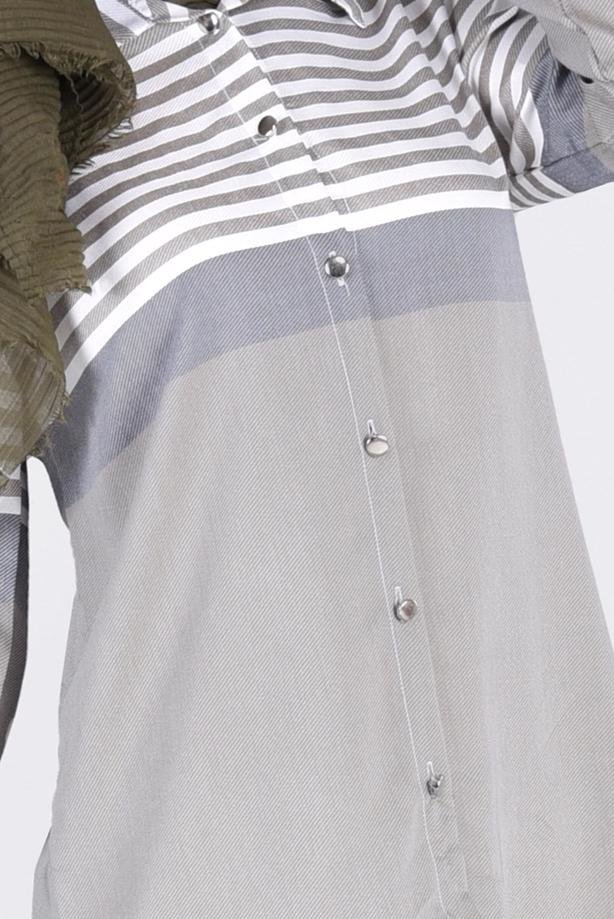 Vêtements hijab  T 4696-1 Çizgi Detaylı Tunik-Yılmazlar - TRENDTESETTÜR