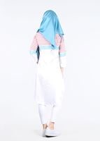 Hijab clothing POWDER T 7496-1 Yılmazlar-Çizgi Detaylı Tunik