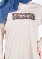 Tesettür giyim BEJ T 00215 Allday-Örme Tesettür Tunik