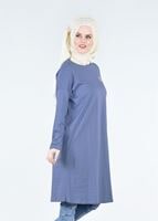 Vêtements hijab BLEU T 09115 Allday-  Örme Tesettür Tunik