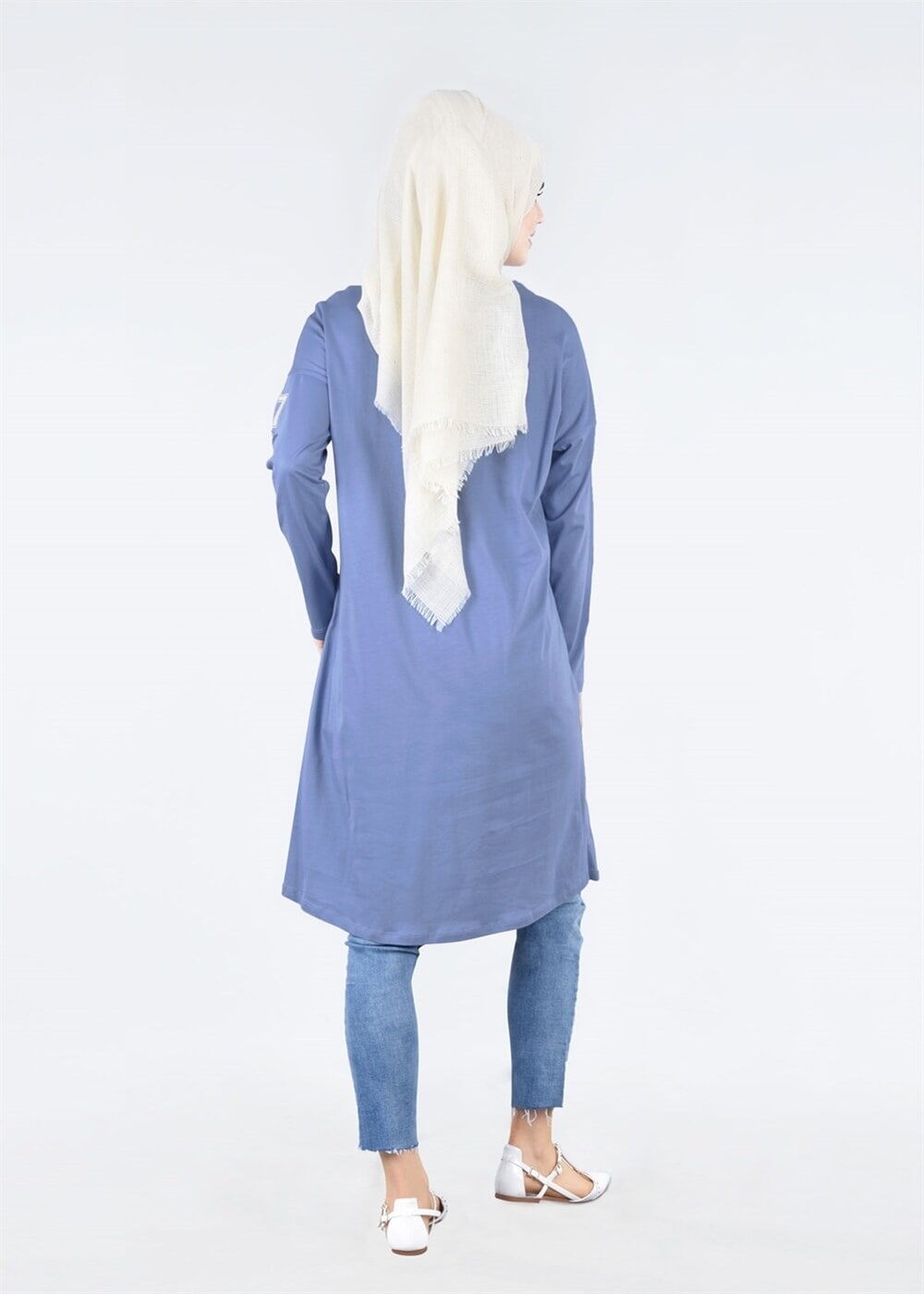 Vêtements hijab BLEU T 09115 Allday-  Örme Tesettür Tunik