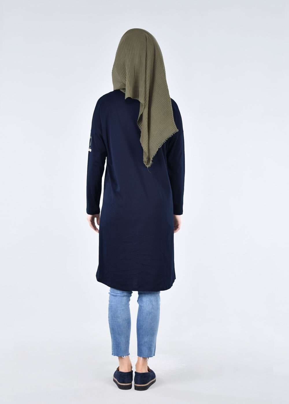 Vêtements hijab BLEU MARINE T 09115 Allday-  Örme Tesettür Tunik