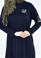 Vêtements hijab BLEU MARINE T 09115 Allday-  Örme Tesettür Tunik
