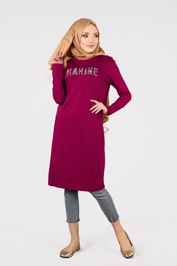 Vêtements hijab ROUGE BORDEAUX T 21215 Allday-Penye Tunik - TRENDTESETTÜR