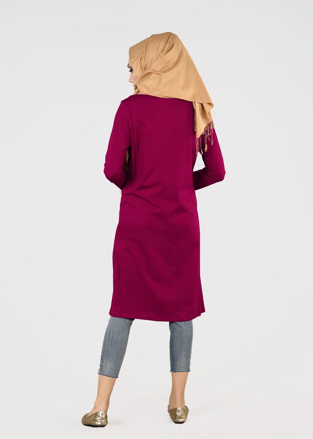 Vêtements hijab ROUGE BORDEAUX T 21215 Allday-Penye Tunik