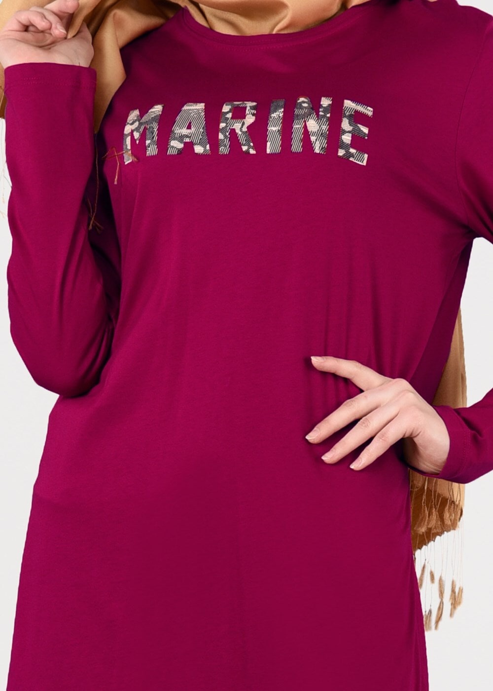 Vêtements hijab ROUGE BORDEAUX T 21215 Allday-Penye Tunik