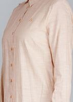 Tesettür giyim TURUNCU T 31905 Allday-Çizgili Tesettür Tunik