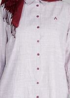 Tesettür giyim BORDO T 31905 Allday-Çizgili Tesettür Tunik