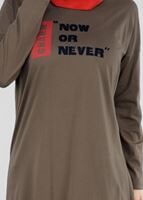 Vêtements hijab KAKI T 38115 Allday-Örme Tesettür Tunik