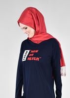 Vêtements hijab BLEU MARINE T 38115 Allday-Örme Tesettür Tunik