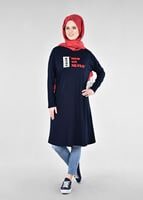 Vêtements hijab BLEU MARINE T 38115 Allday-Örme Tesettür Tunik
