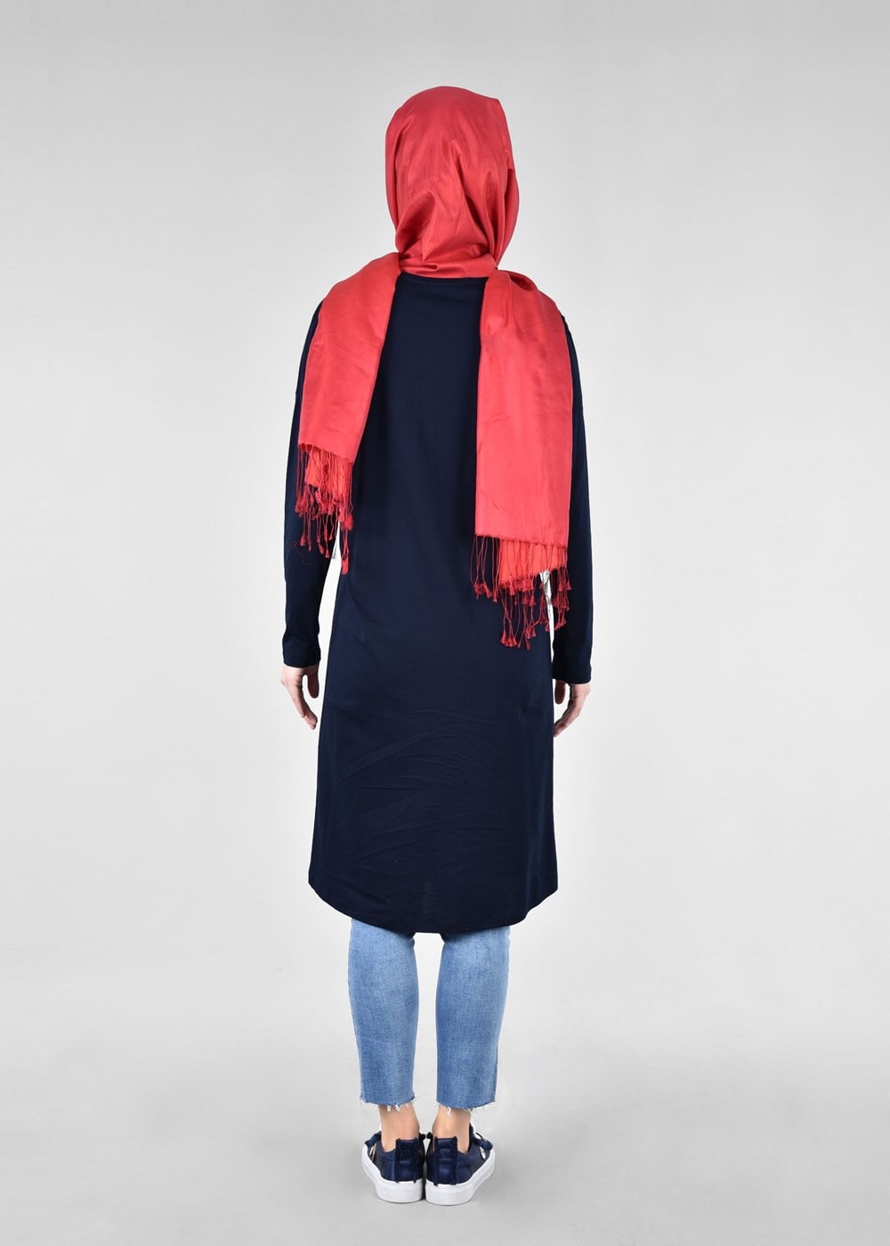 Vêtements hijab BLEU MARINE T 38115 Allday-Örme Tesettür Tunik