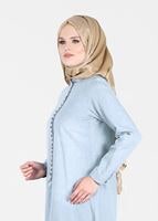 Tesettür giyim MAVİ T 47305 Allday-Tesettür Kot Tunik