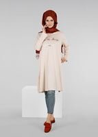 Tesettür giyim BEJ T 49115 Allday-Örme Tesettür Tunik