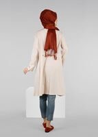 Tesettür giyim BEJ T 49115 Allday-Örme Tesettür Tunik
