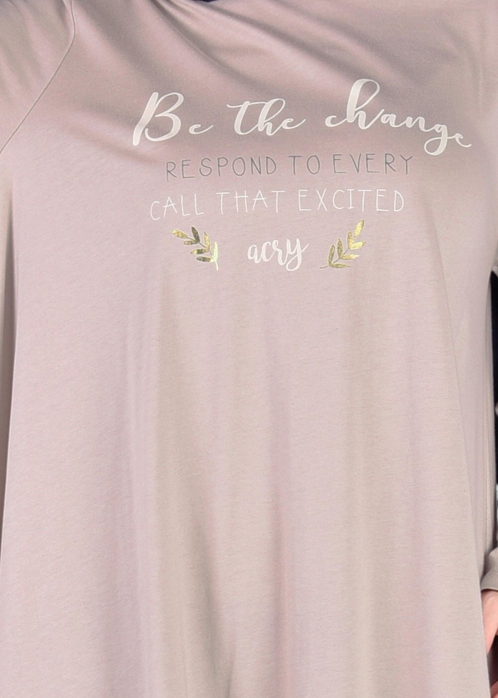 Tesettür giyim PUDRA T 49115 Allday-Örme Tesettür Tunik