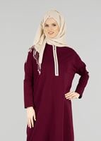 Vêtements hijab ROUGE BORDEAUX T 56015 Allday-Penye Tesettür Tunik